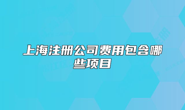 上海注冊公司費(fèi)用包含哪些項目