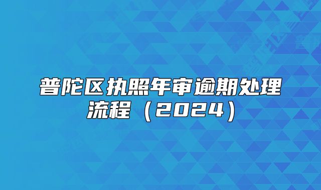 普陀區(qū)執(zhí)照年審逾期處理流程（2024）