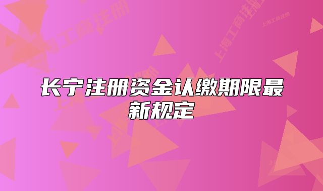 長寧注冊資金認(rèn)繳期限最新規(guī)定
