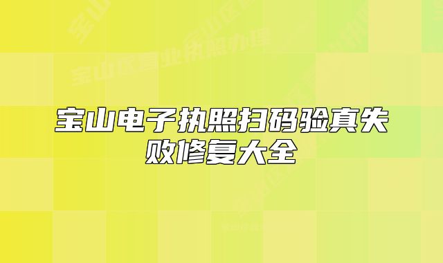 寶山電子執(zhí)照掃碼驗(yàn)真失敗修復(fù)大全
