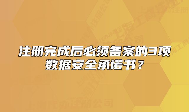 注冊(cè)完成后必須備案的3項(xiàng)數(shù)據(jù)安全承諾書？
