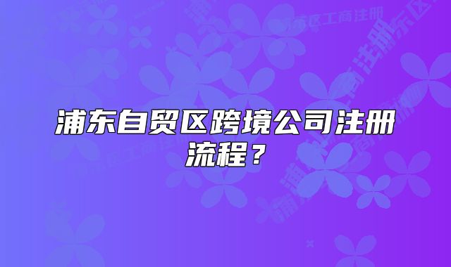 浦東自貿(mào)區(qū)跨境公司注冊(cè)流程？