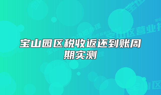 寶山園區(qū)稅收返還到賬周期實測