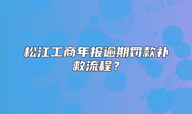 松江工商年報(bào)逾期罰款補(bǔ)救流程？