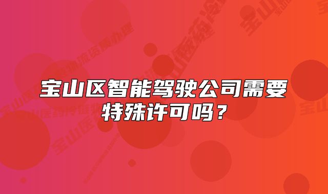寶山區(qū)智能駕駛公司需要特殊許可嗎？