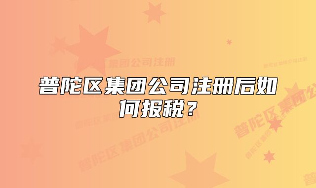 普陀區(qū)集團公司注冊后如何報稅？