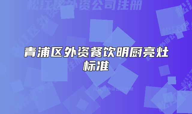 青浦區(qū)外資餐飲明廚亮灶標(biāo)準(zhǔn)
