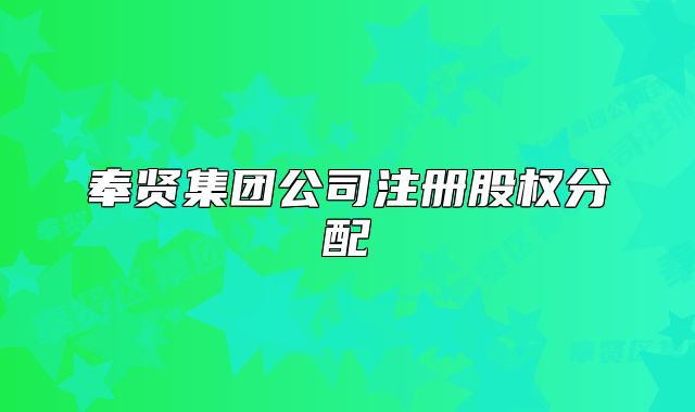 奉賢集團(tuán)公司注冊(cè)股權(quán)分配