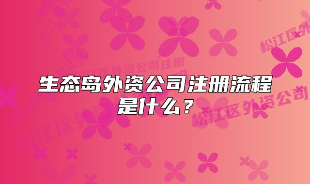 生態(tài)島外資公司注冊流程是什么？