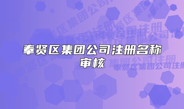 奉賢區(qū)集團公司注冊名稱審核