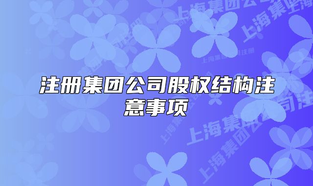注冊(cè)集團(tuán)公司股權(quán)結(jié)構(gòu)注意事項(xiàng)