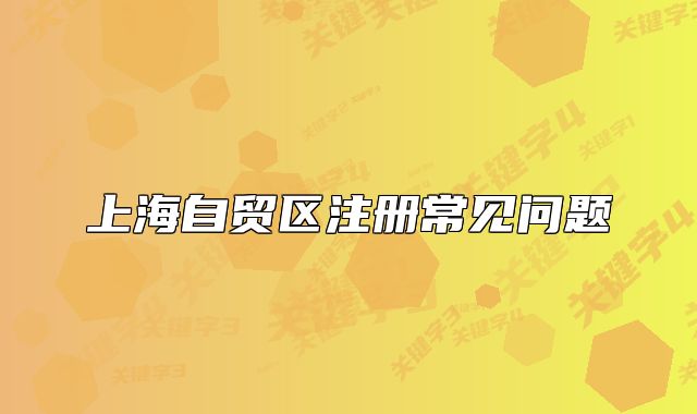 上海自貿(mào)區(qū)注冊(cè)常見問題
