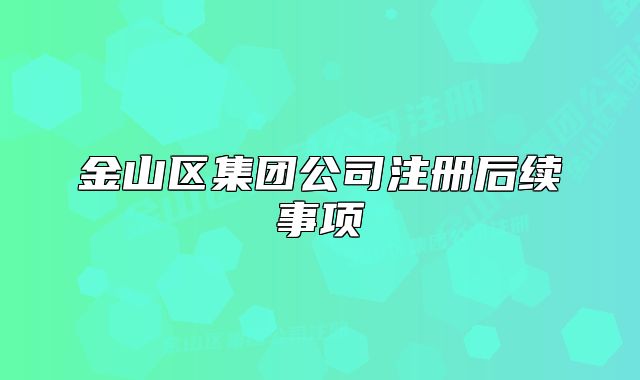 金山區(qū)集團公司注冊后續(xù)事項