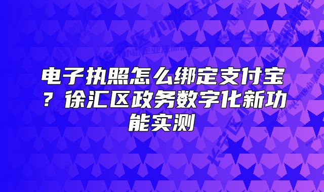 電子執(zhí)照怎么綁定支付寶？徐匯區(qū)政務(wù)數(shù)字化新功能實測