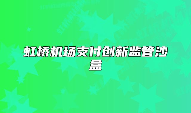 虹橋機(jī)場(chǎng)支付創(chuàng)新監(jiān)管沙盒