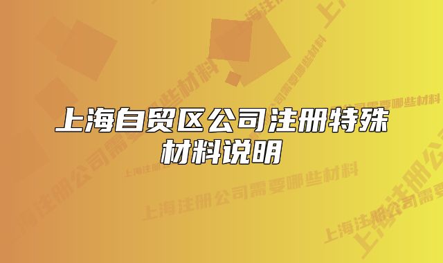上海自貿區(qū)公司注冊特殊材料說明