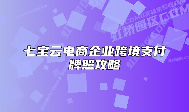 七寶云電商企業(yè)跨境支付牌照攻略
