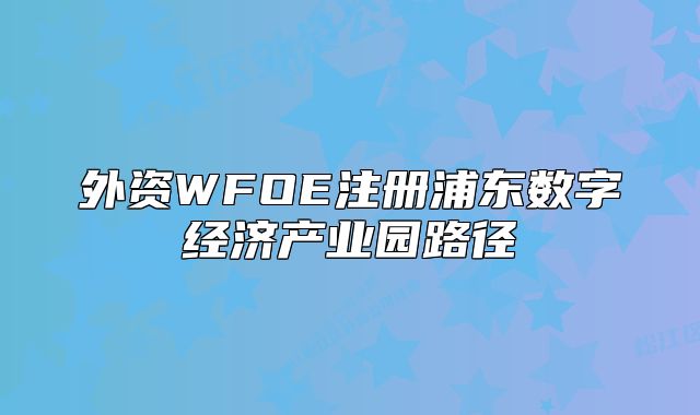 外資WFOE注冊浦東數(shù)字經(jīng)濟產(chǎn)業(yè)園路徑