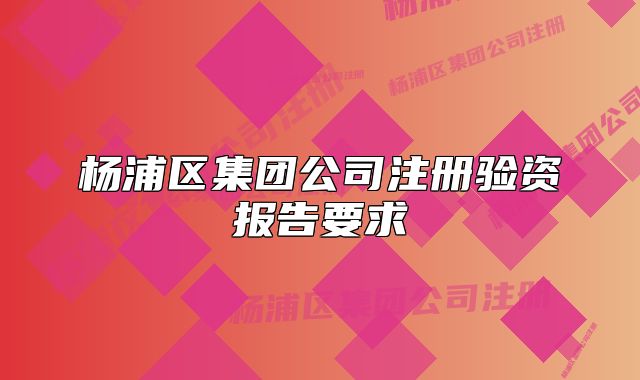 楊浦區(qū)集團(tuán)公司注冊(cè)驗(yàn)資報(bào)告要求