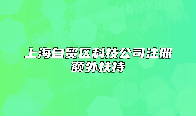 上海自貿(mào)區(qū)科技公司注冊額外扶持