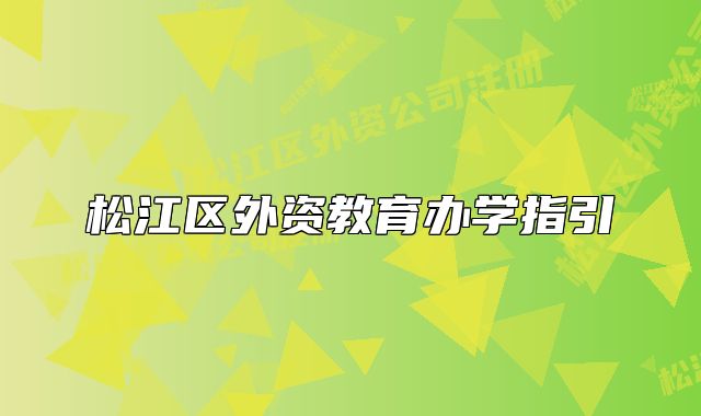 松江區(qū)外資教育辦學(xué)指引