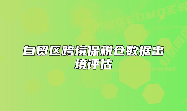 自貿(mào)區(qū)跨境保稅倉數(shù)據(jù)出境評估