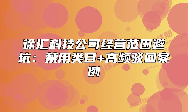 徐匯科技公司經(jīng)營(yíng)范圍避坑：禁用類目+高頻駁回案例
