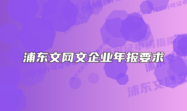 浦東文網(wǎng)文企業(yè)年報(bào)要求