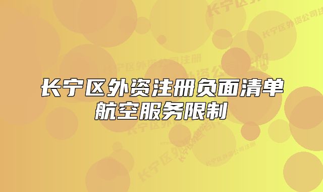 長寧區(qū)外資注冊負(fù)面清單航空服務(wù)限制