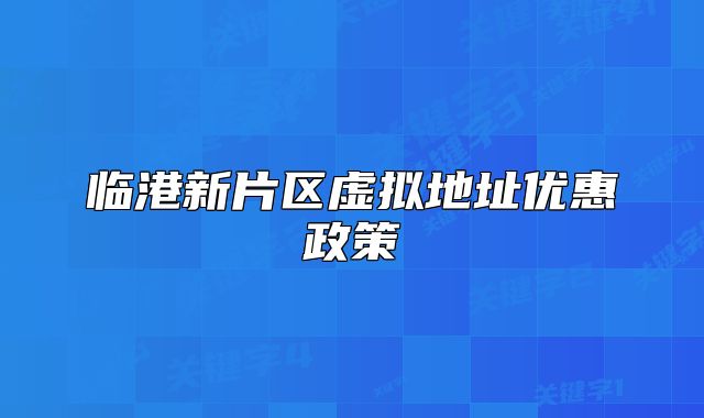 臨港新片區(qū)虛擬地址優(yōu)惠政策