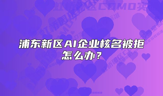 浦東新區(qū)AI企業(yè)核名被拒怎么辦？