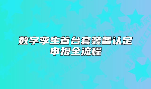 數(shù)字孿生首臺(tái)套裝備認(rèn)定申報(bào)全流程