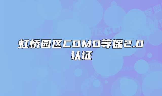 虹橋園區(qū)CDMO等保2.0認(rèn)證
