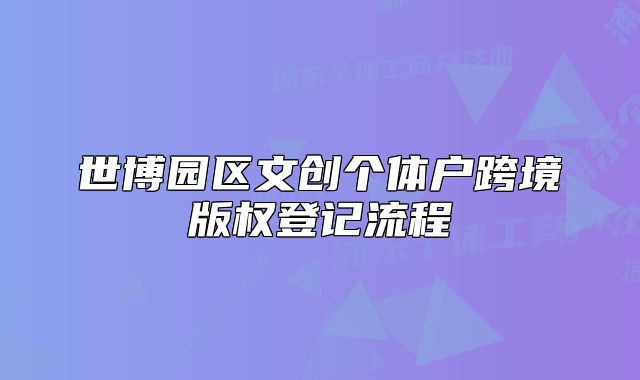 世博園區(qū)文創(chuàng)個(gè)體戶跨境版權(quán)登記流程