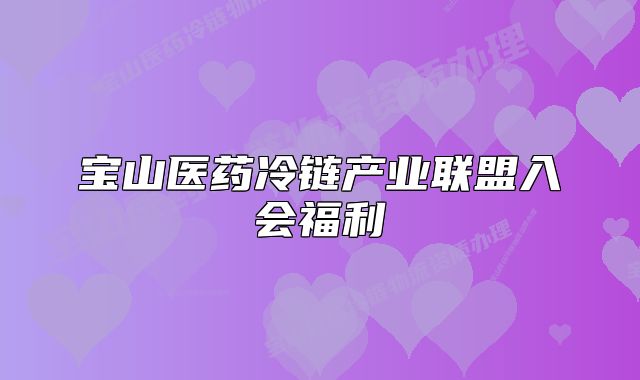 寶山醫(yī)藥冷鏈產(chǎn)業(yè)聯(lián)盟入會福利