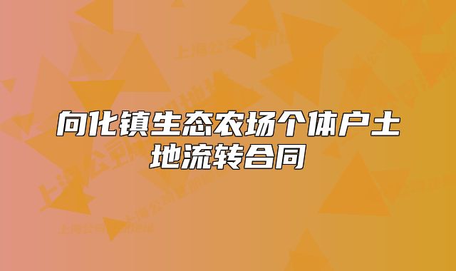 向化鎮(zhèn)生態(tài)農(nóng)場個體戶土地流轉(zhuǎn)合同