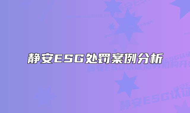 靜安ESG處罰案例分析