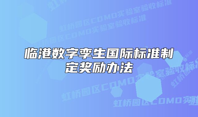 臨港數(shù)字孿生國際標(biāo)準(zhǔn)制定獎(jiǎng)勵(lì)辦法