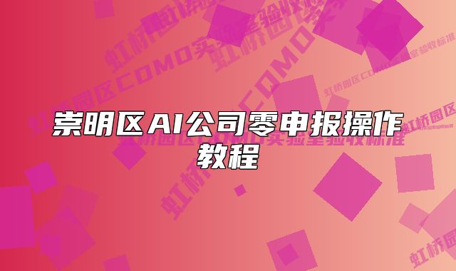 崇明區(qū)AI公司零申報(bào)操作教程