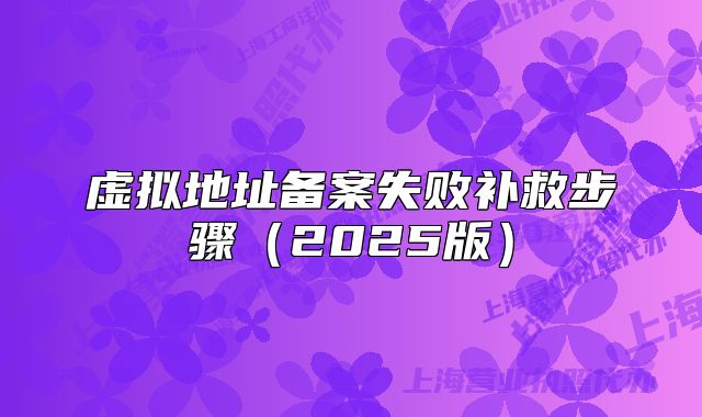 虛擬地址備案失敗補救步驟（2025版）