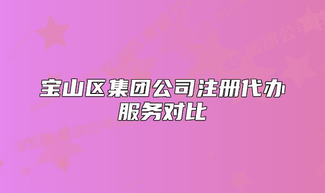 寶山區(qū)集團(tuán)公司注冊代辦服務(wù)對比