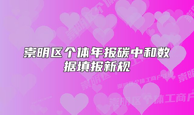 崇明區(qū)個(gè)體年報(bào)碳中和數(shù)據(jù)填報(bào)新規(guī)