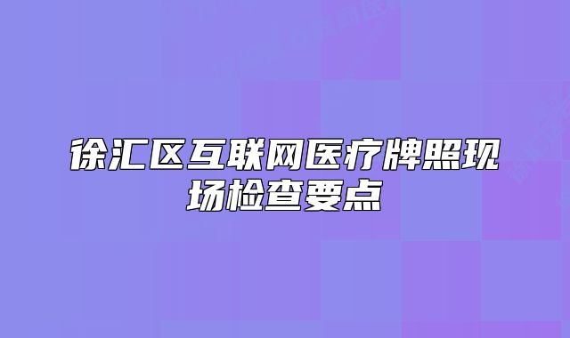 徐匯區(qū)互聯(lián)網(wǎng)醫(yī)療牌照現(xiàn)場檢查要點(diǎn)