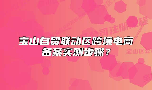 寶山自貿(mào)聯(lián)動(dòng)區(qū)跨境電商備案實(shí)測步驟？