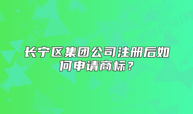 長寧區(qū)集團公司注冊后如何申請商標(biāo)？