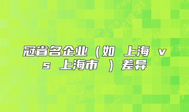 冠省名企業(yè)（如 上海 vs 上海市 ）差異