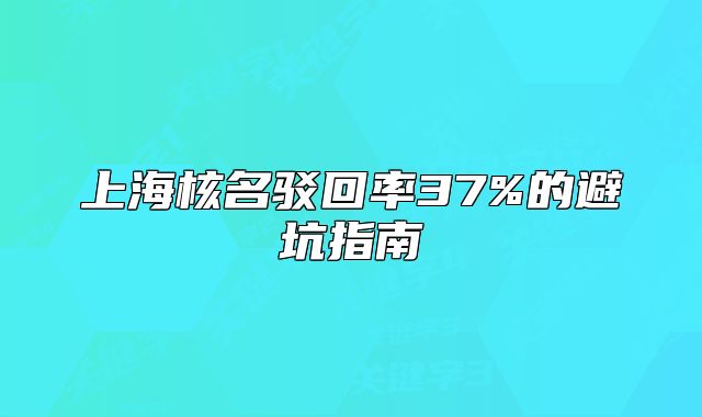 上海核名駁回率37%的避坑指南