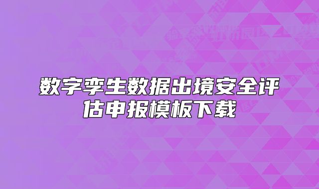 數字孿生數據出境安全評估申報模板下載