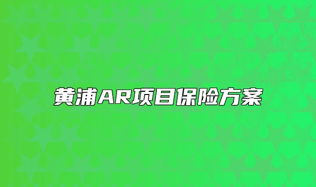 黃浦AR項(xiàng)目保險(xiǎn)方案