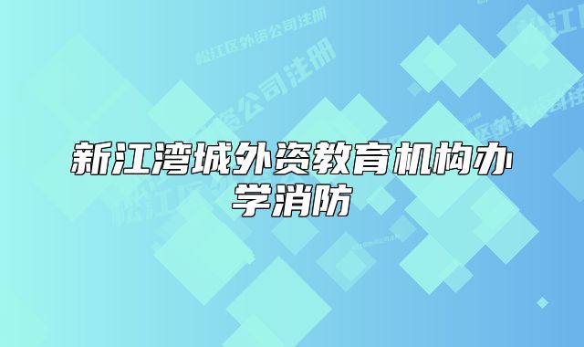 新江灣城外資教育機(jī)構(gòu)辦學(xué)消防